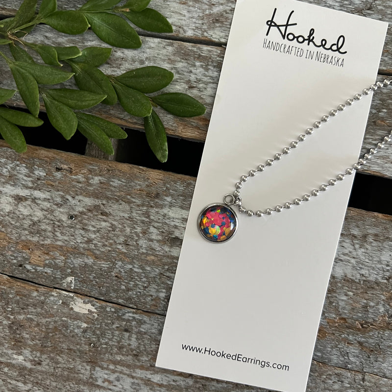 Kids’ Charm Necklace + Silk Jewelry Wallet Gift Set