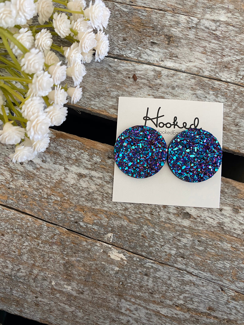 Dazzling Deluxe Druzy-Style Studs in Blurple - 25mm