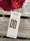 Wooden Rectangle Cutout Earrings - Small