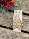 Wooden Earrings - XL Stacked Chevron