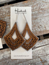 Wooden Deluxe Cutout Earrings - Large Oak