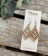 Wooden Deluxe Cutout Earrings - Small/Medium Wide Stacked Chevron
