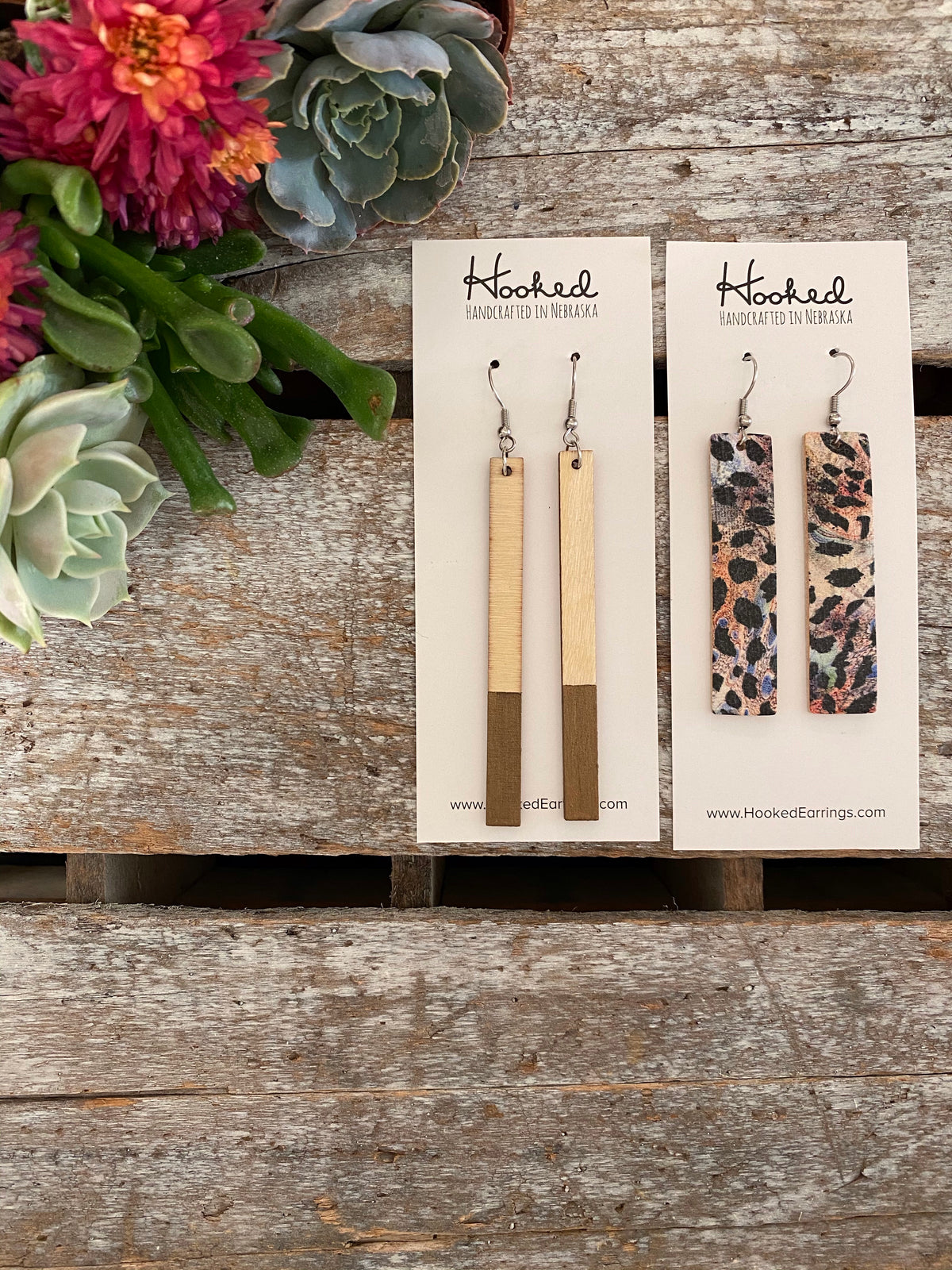 Wooden Earrings - Dipped Super Skinnies