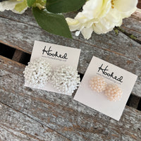 Crystal Dome Beaded Studs - Chiffon