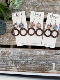 Stacked Rounds and Wooden Hoops - Small/Medium - Fancy Foliage and Brown