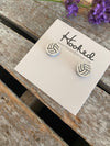Volleyball Glitter Studs - 10mm