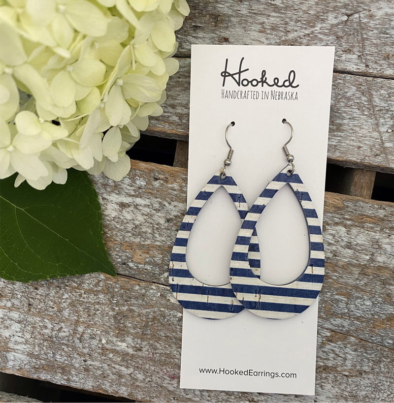 Nautical Stripe Teardrop Cutouts - Medium