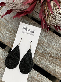 Black Shimmer Teardrops - Medium