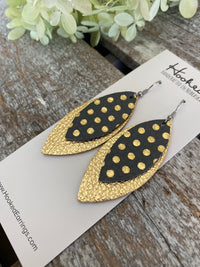Gold and Slate Dottie Layered Petals