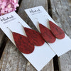 Crimson Cork Leather Teardrops - Medium