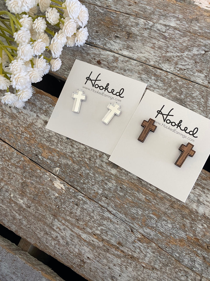 Cross Studs - 9x15mm