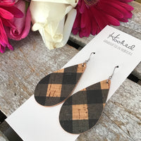 Buffalo Cork Teardrops in Black - Medium