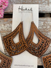 Wooden Deluxe Cutout Earrings - Large Oak