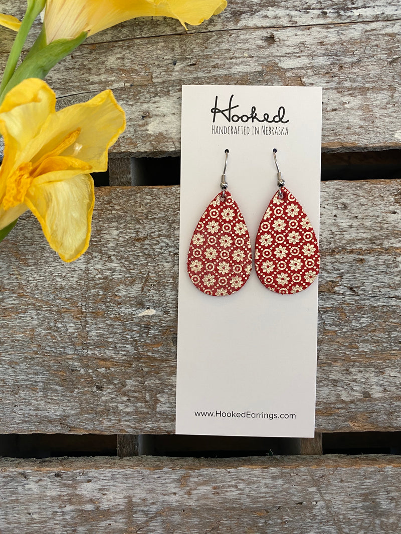 Filigree Teardrops in Scarlet - Small