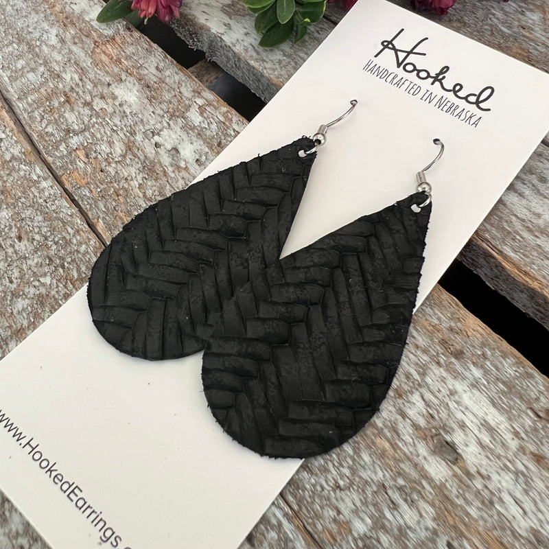 Basic Braided Black Teardrops - Medium