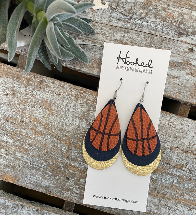 Custom Colors - Triple Layered Basketballs - Medium Teardrops