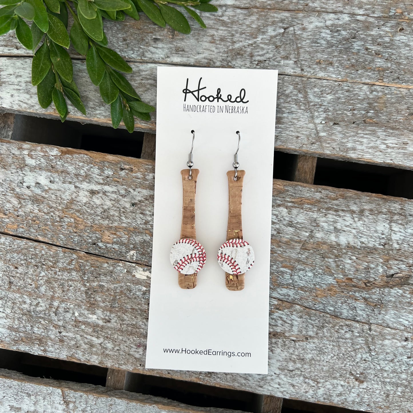 Home Run • Bat & Ball Earrings  - Medium