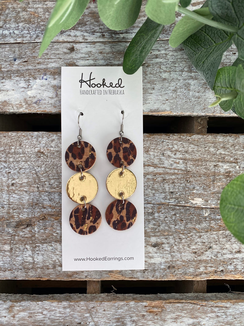 Gold and Sassy Cork Stacked Rounds - Medium