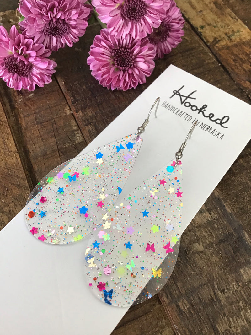 Clearly Confetti Pool Earrings