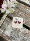 Glitter Bow Studs - 10mm