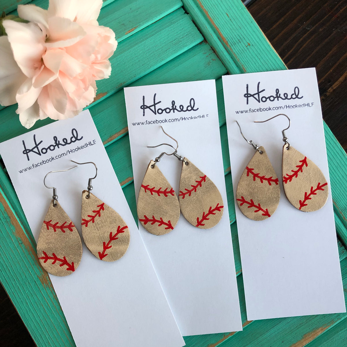 Vintage Baseball Teardrops - Small
