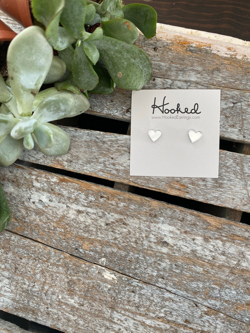 Tiny Heart Studs - 8mm