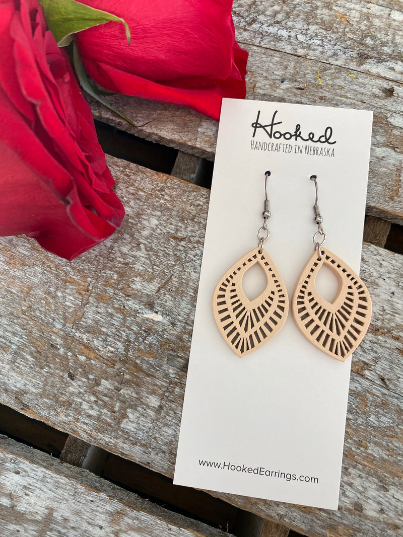 Wooden Deluxe Cutout Earrings - Small Aspen