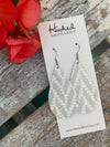 Sparkly Silver Chevron Teardrops - Medium