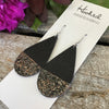 Glitter Dipped Jet Cork Teardrops - Medium