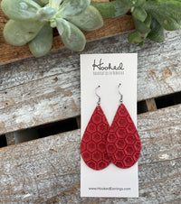 Hexagon Teardrops in Ruby - Medium