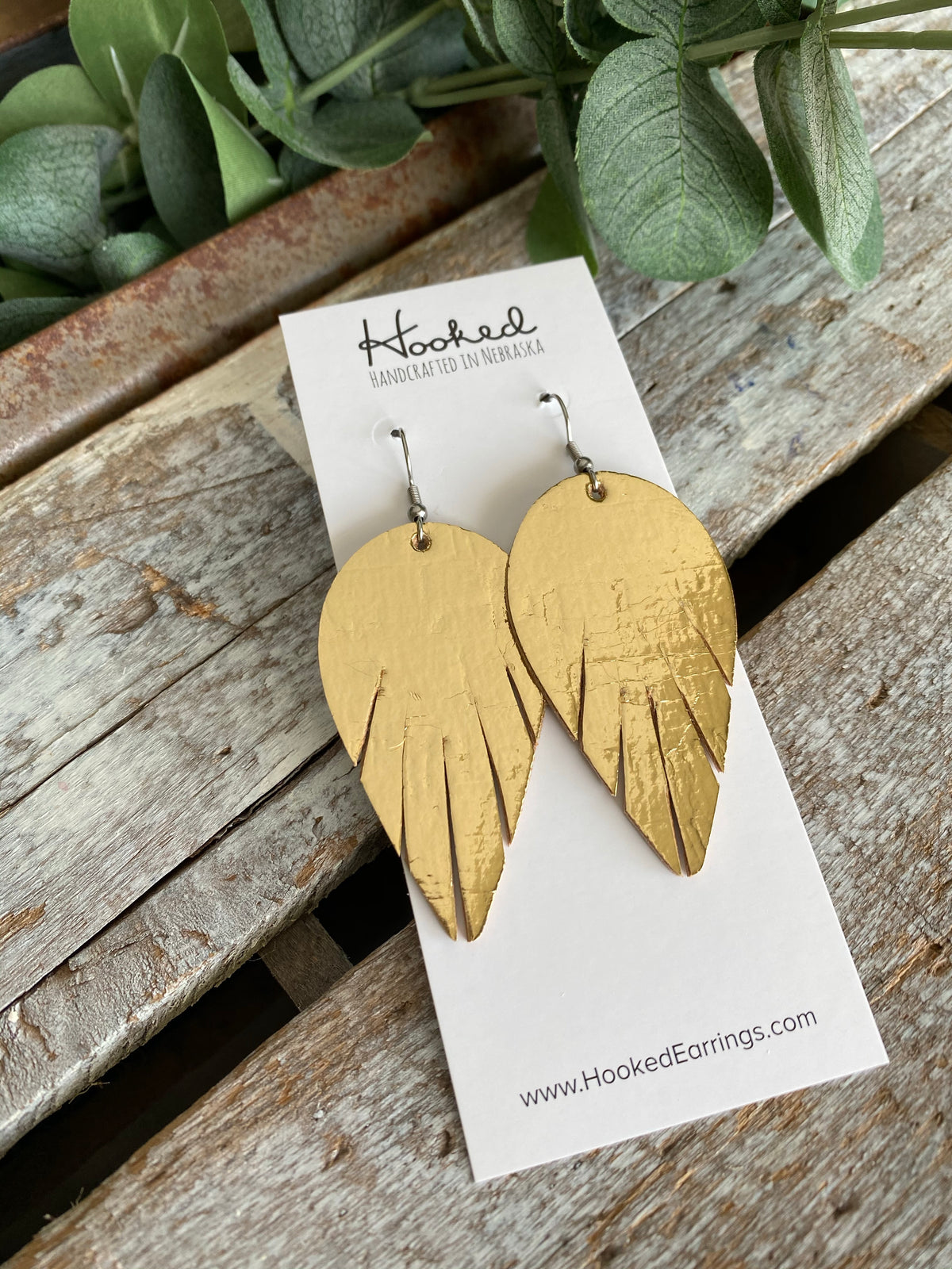 Mirrored Gold Angel Wings - Medium