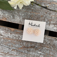 Crystal Dome Beaded Studs - Chiffon