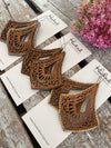Wooden Deluxe Cutout Earrings - Large Oak