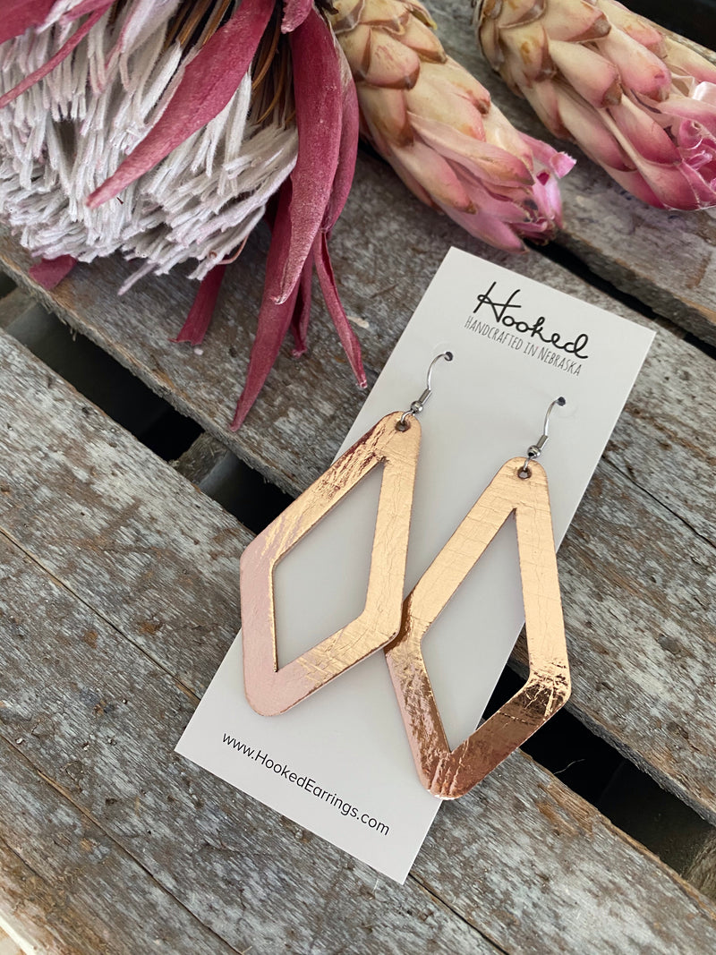 Mirrored Diamond Cutouts in Rose Gold - Large