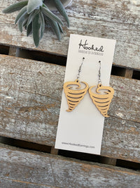 Wooden Cutout Earrings - Tornado - Custom Colors