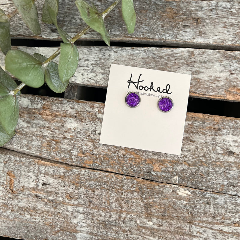 Druzy-Style Round Studs - 8mm