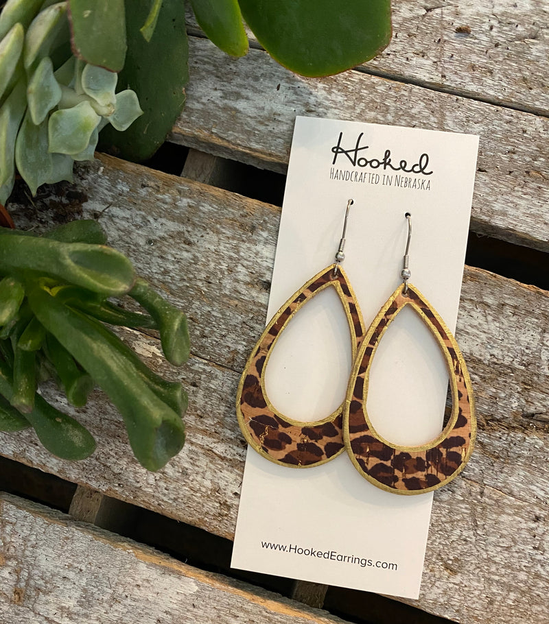 Sassy Cork Teardrop Cutouts // Gold Edged - Medium