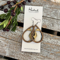 Wine Lover Wooden Deluxe Cutout Earrings - Medium