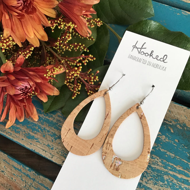 Silver Strand Cork Leather Teardrop Cutouts - Medium