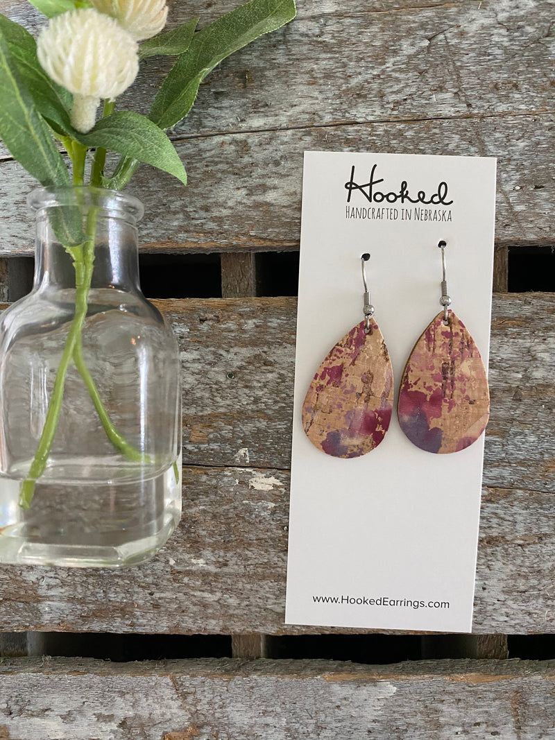 Splashed Sangria Teardrops - Small