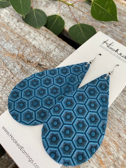 Hexagon Teardrops in Peacock - Large