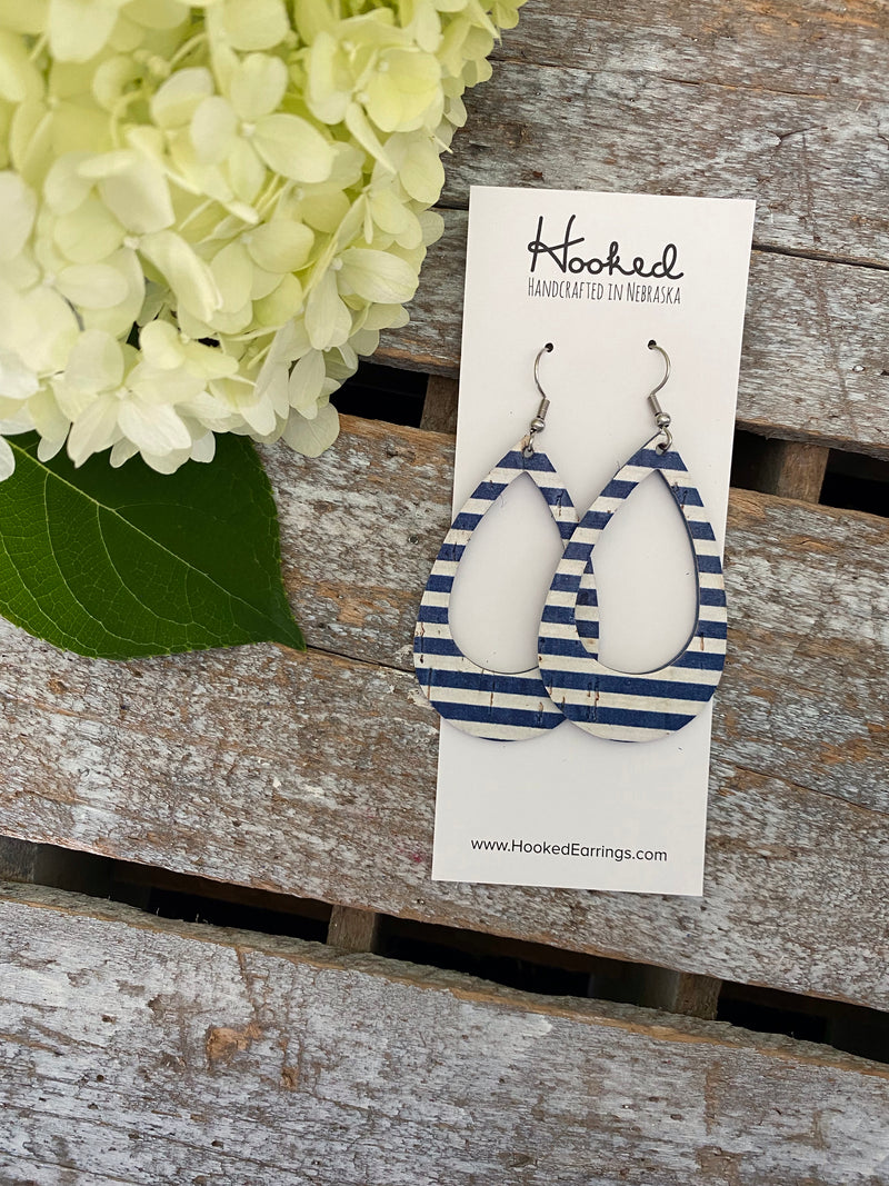 Nautical Stripe Teardrop Cutouts - Medium