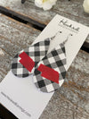 Nebraska State Pride Teardrops in White & Black Buffalo w/Red- Medium
