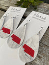Nebraska State Pride Teardrops in Marble/Red- Medium