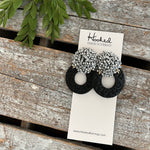 Opulent Beaded Hoops - Silver & Jet Black