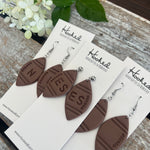Football Clay Earrings - with/without Customization - Small or Medium