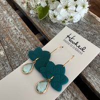 Teal and Crystal Dangles - Medium