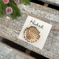 Opulent Beaded Hoops - Old Money &  Toffee Tan