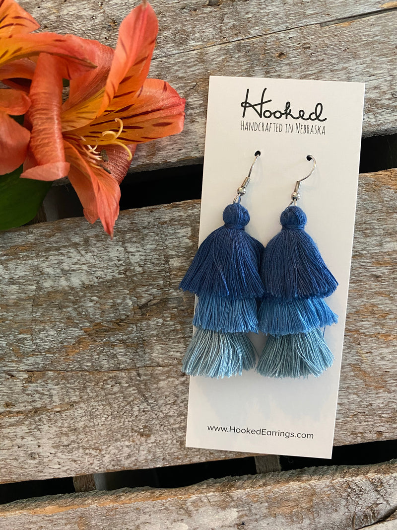 Bluebell Ombré Tassel Earrings - Medium