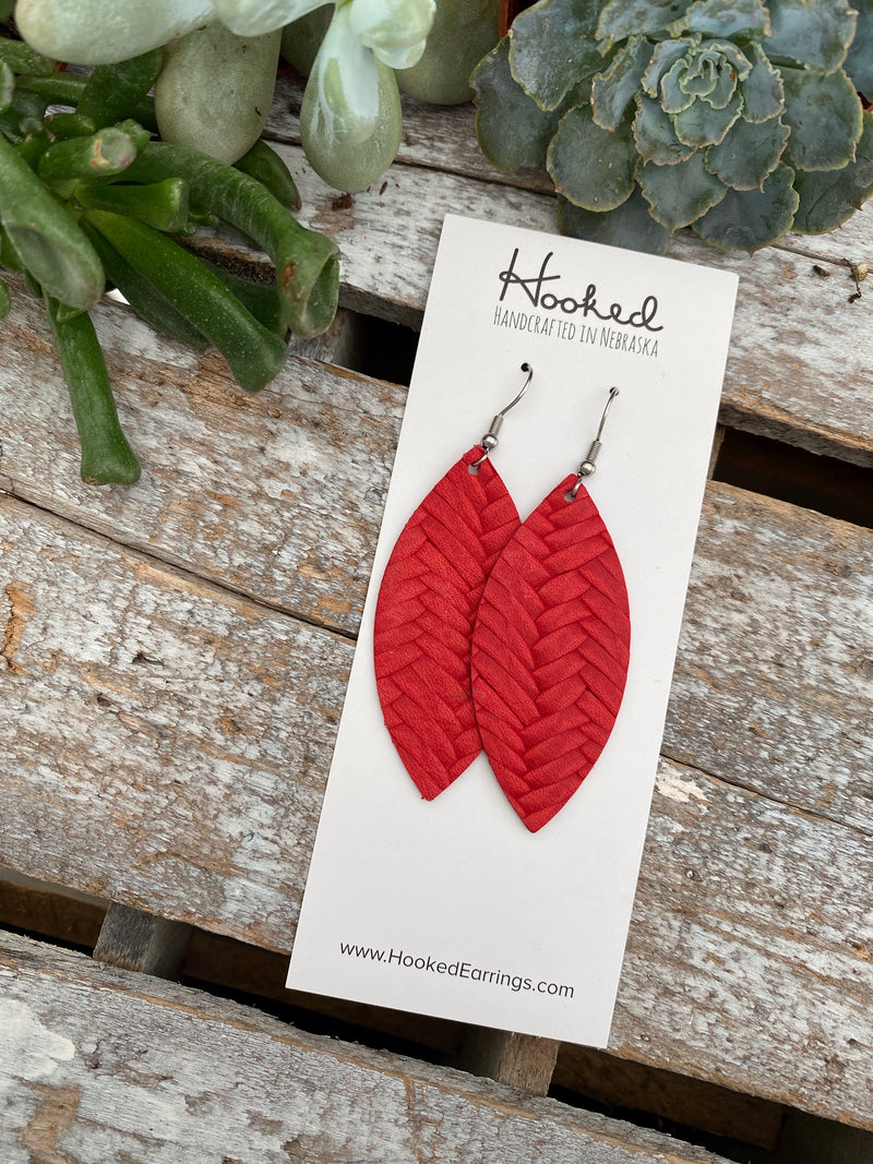 Braided Petals in Red - Medium